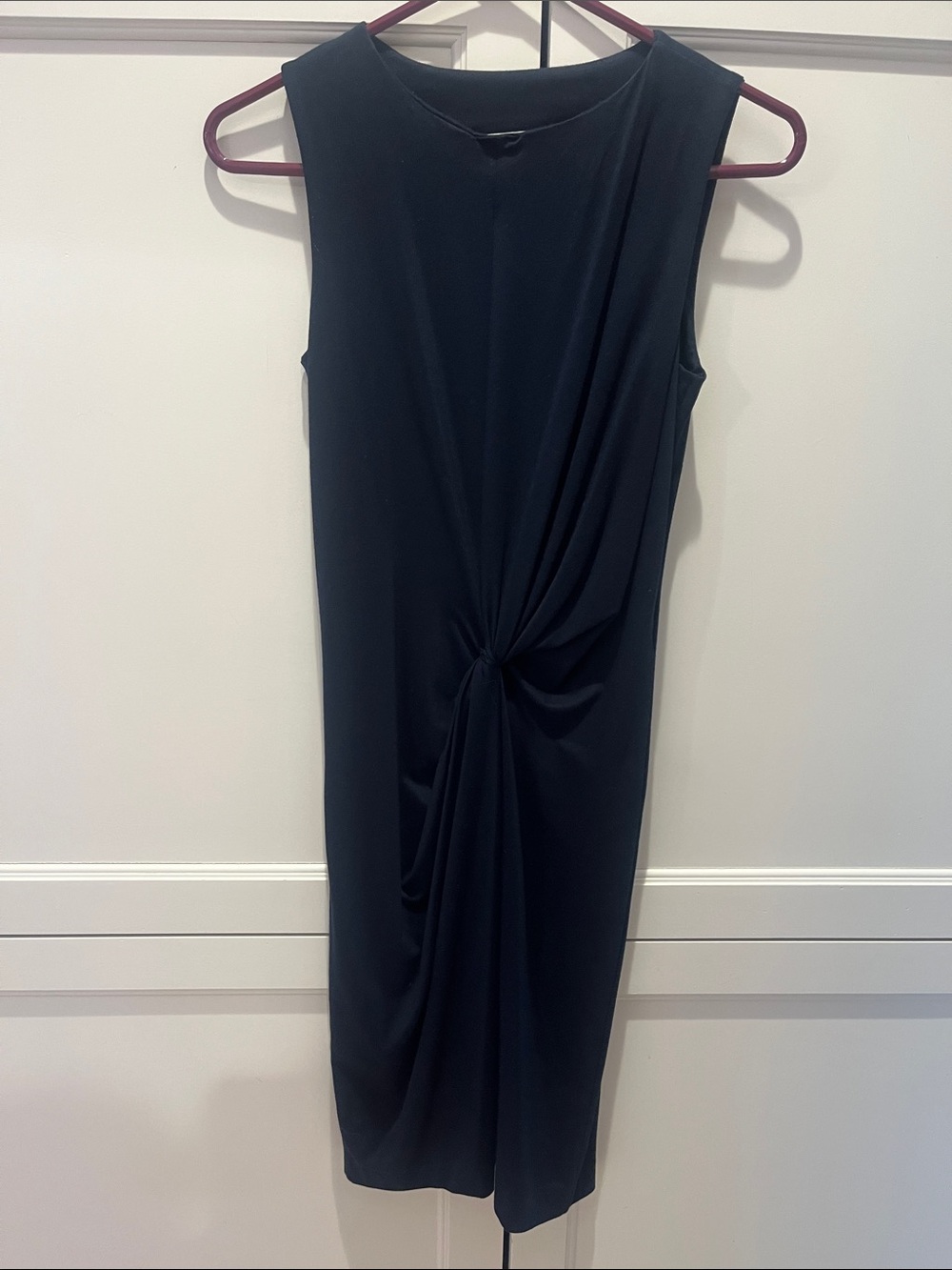 Jil Sander Blue Sleeveless Twist-Front Midi Dress